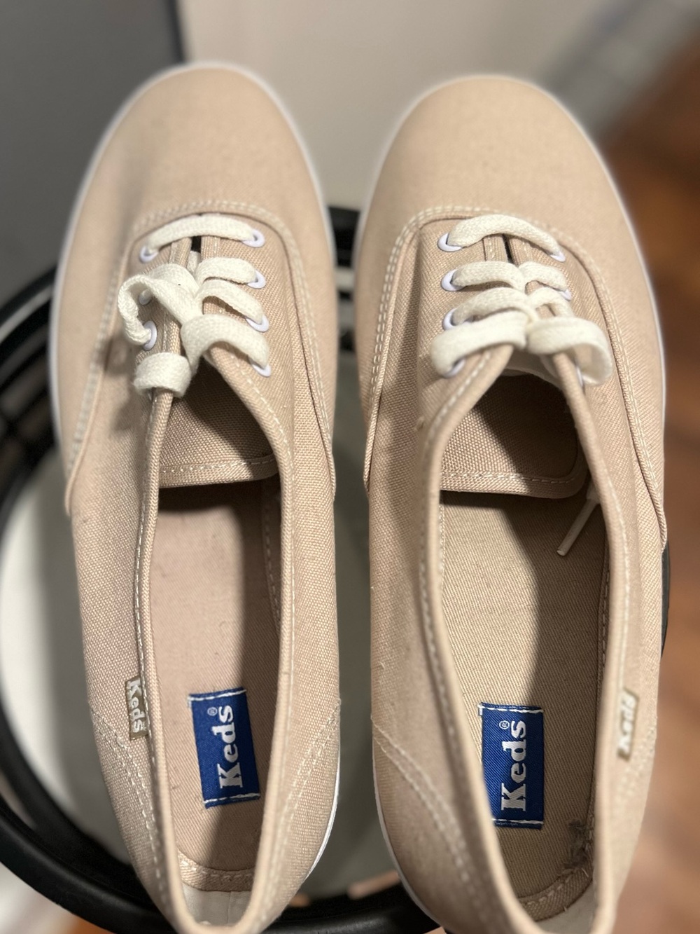 Keds Canvas Sneakers in Beige with White Accents size 9 women NEW - Picture 9 of 12